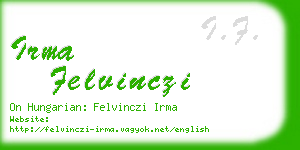 irma felvinczi business card